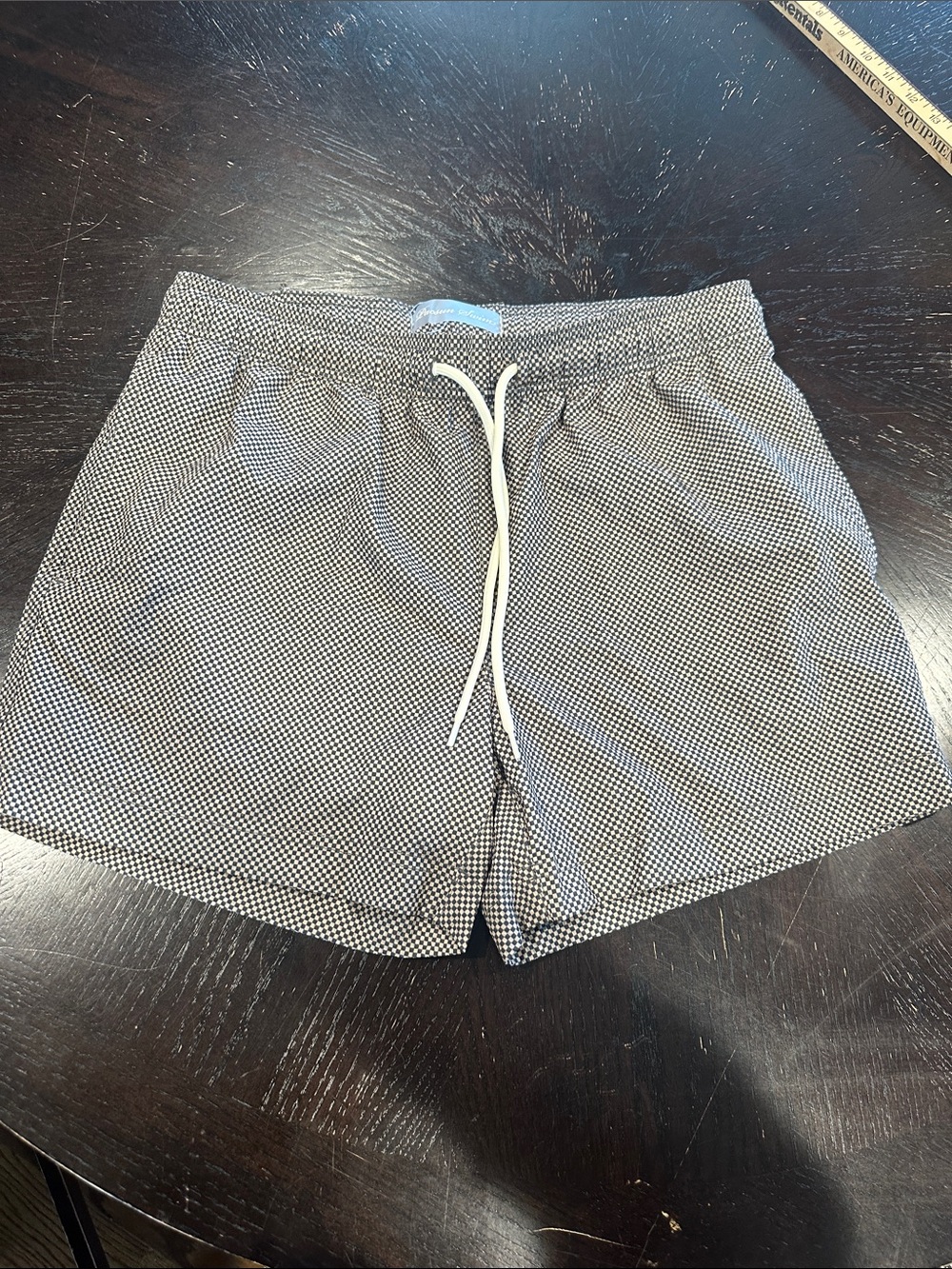 PacSun Men's‎ Micro-Check Drawstring Athletic Shorts — Brown and Tan